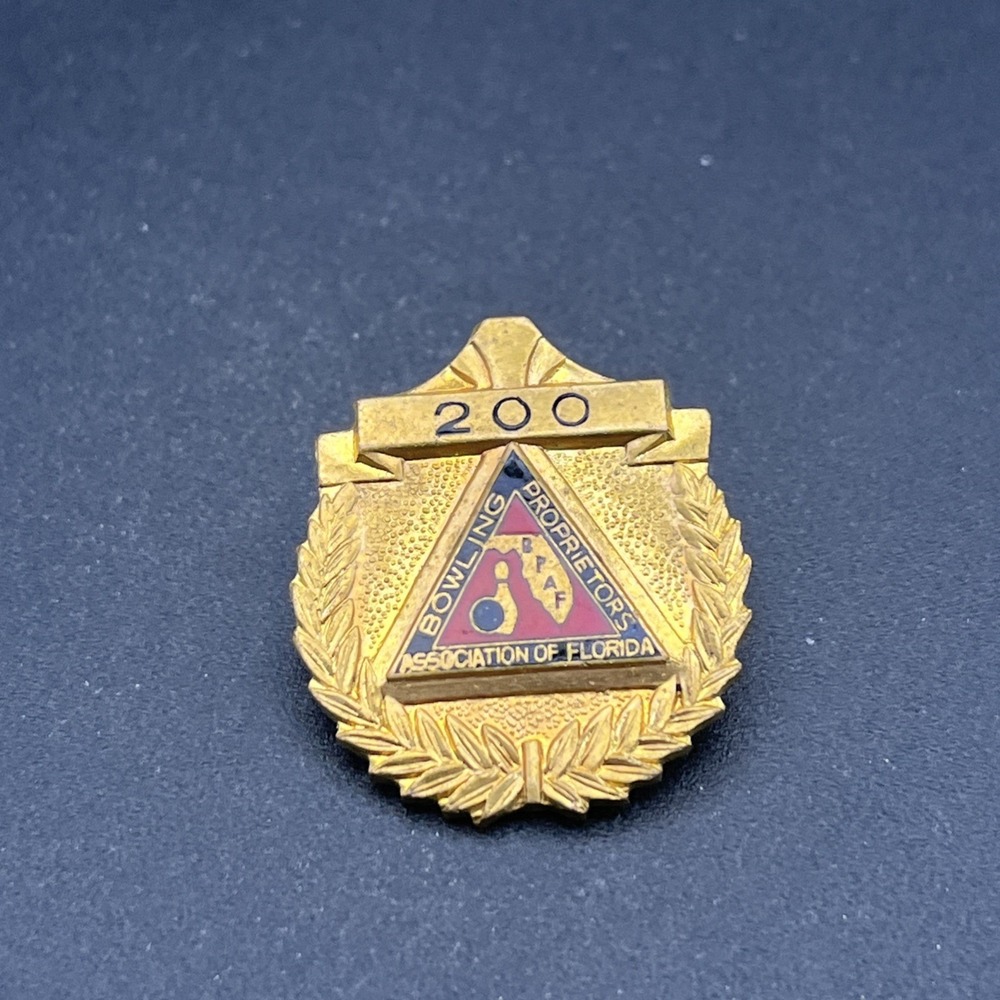 Bowling‎ Proprietor's Association Of Florida 200 Award Lapel Hat Pin
